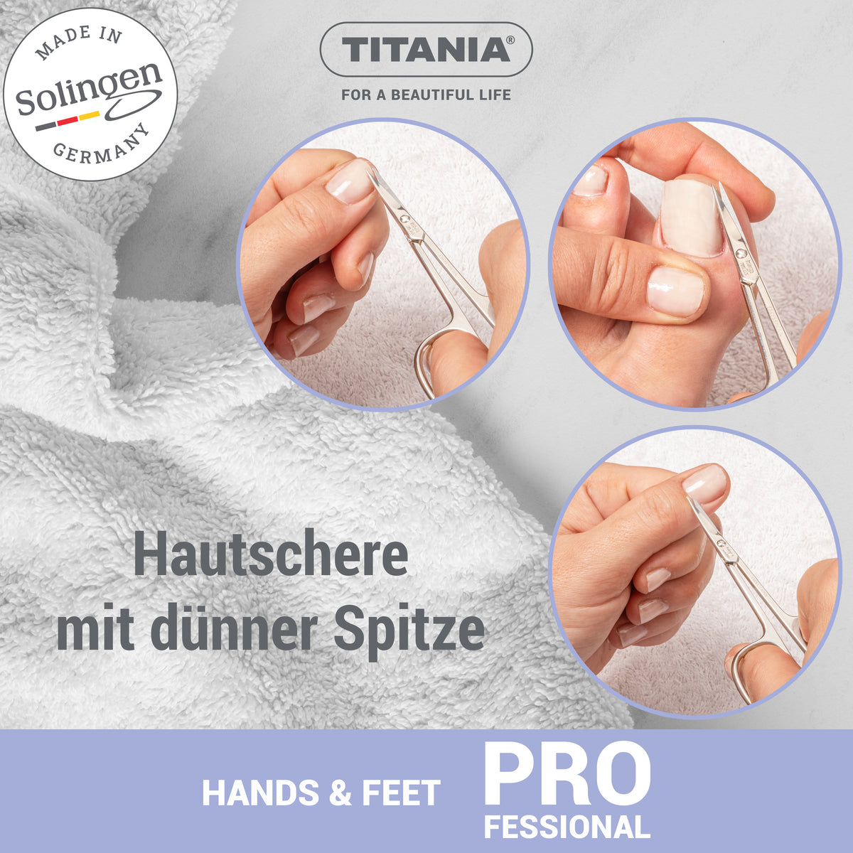 Solingen Hautschere mit dünner Spitze (9,5 cm)