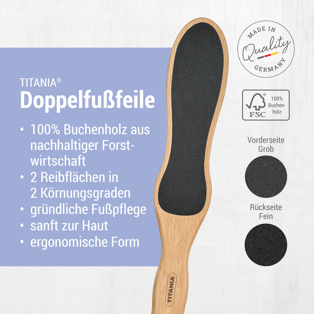Doppel-Holzfußfeile für die Pediküre