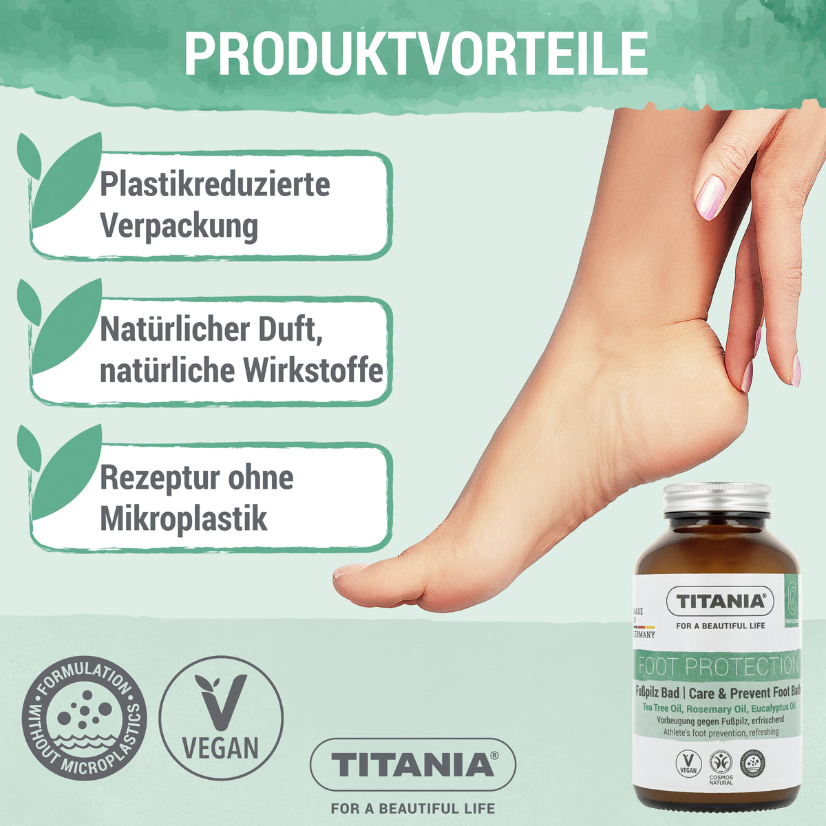 Fußbadesalz mit Teebaumöl zur Fußpilzprävention