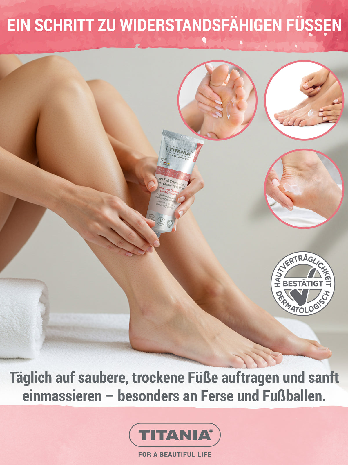Fußcreme für sehr trockene Füße mit Urea 10%