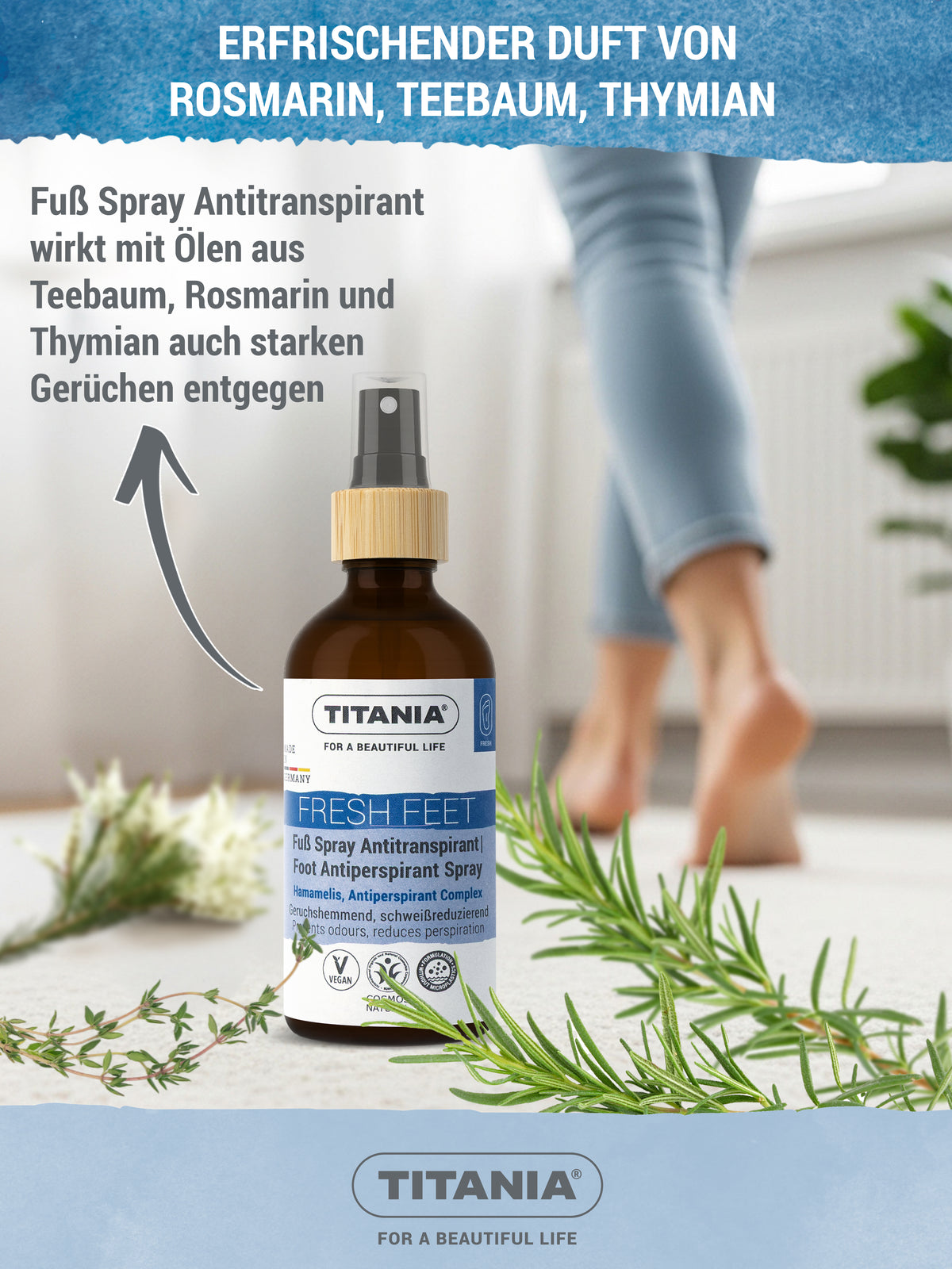Fuß Spray antitranspirant