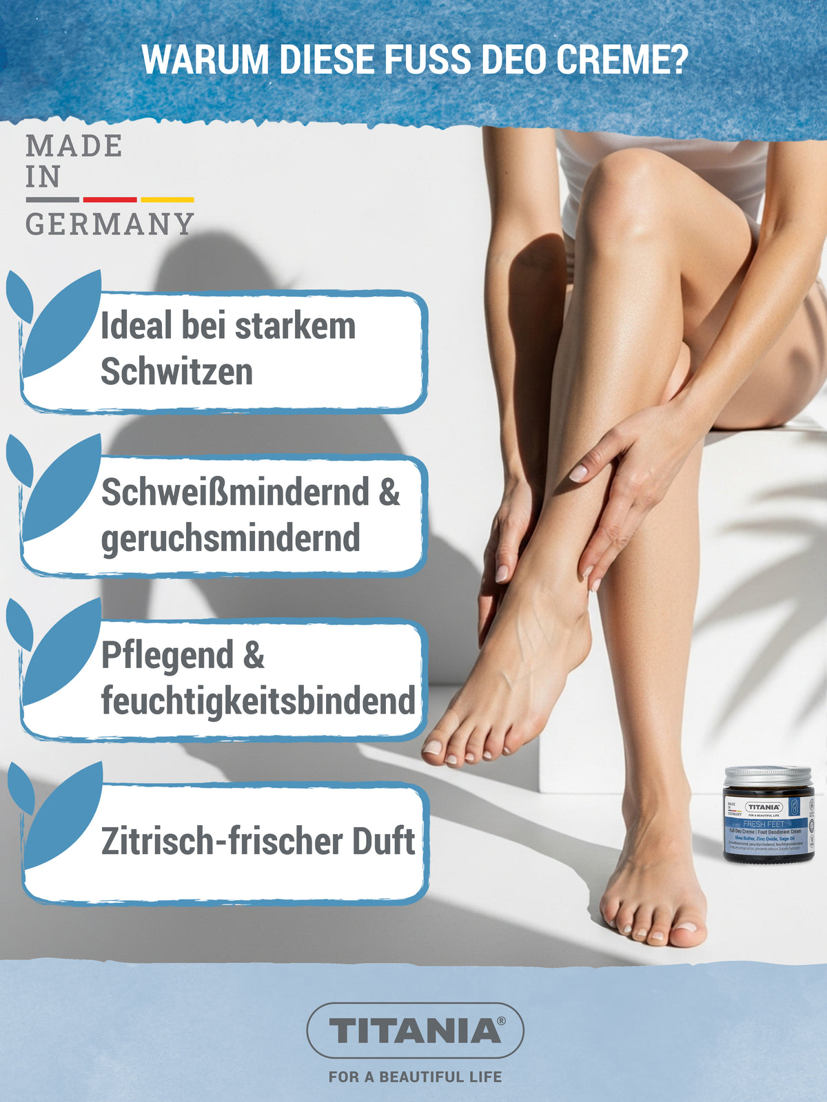 Fuß Deo Creme geruchsmindernd & schweißhemmend
