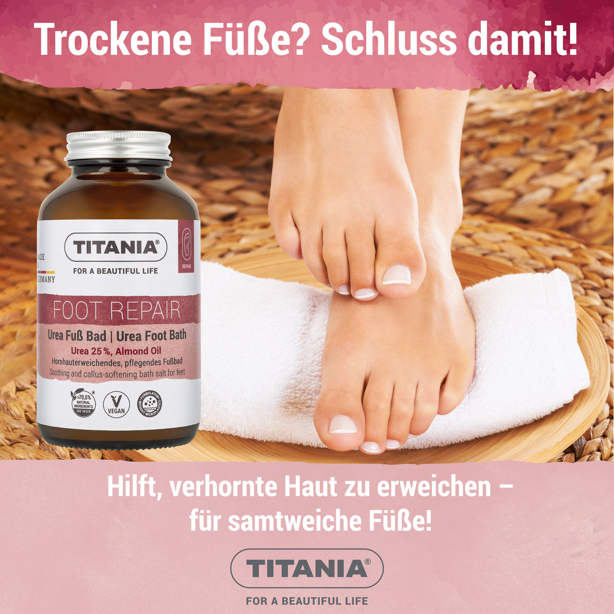 Urea Fußbadesalz, erweicht Hornhaut