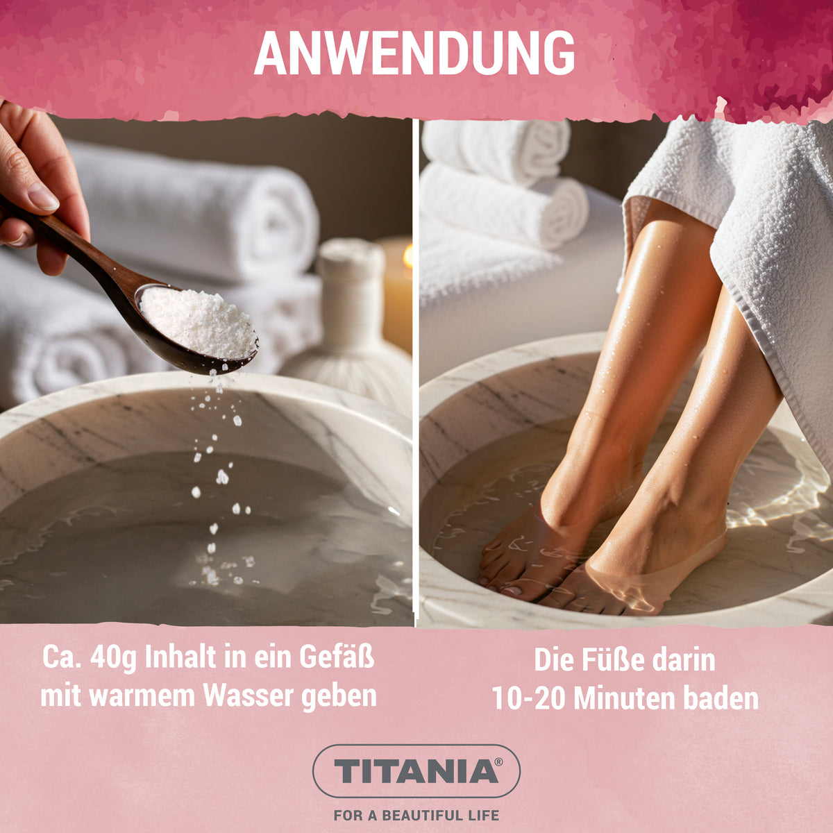 Urea Fußbadesalz, erweicht Hornhaut