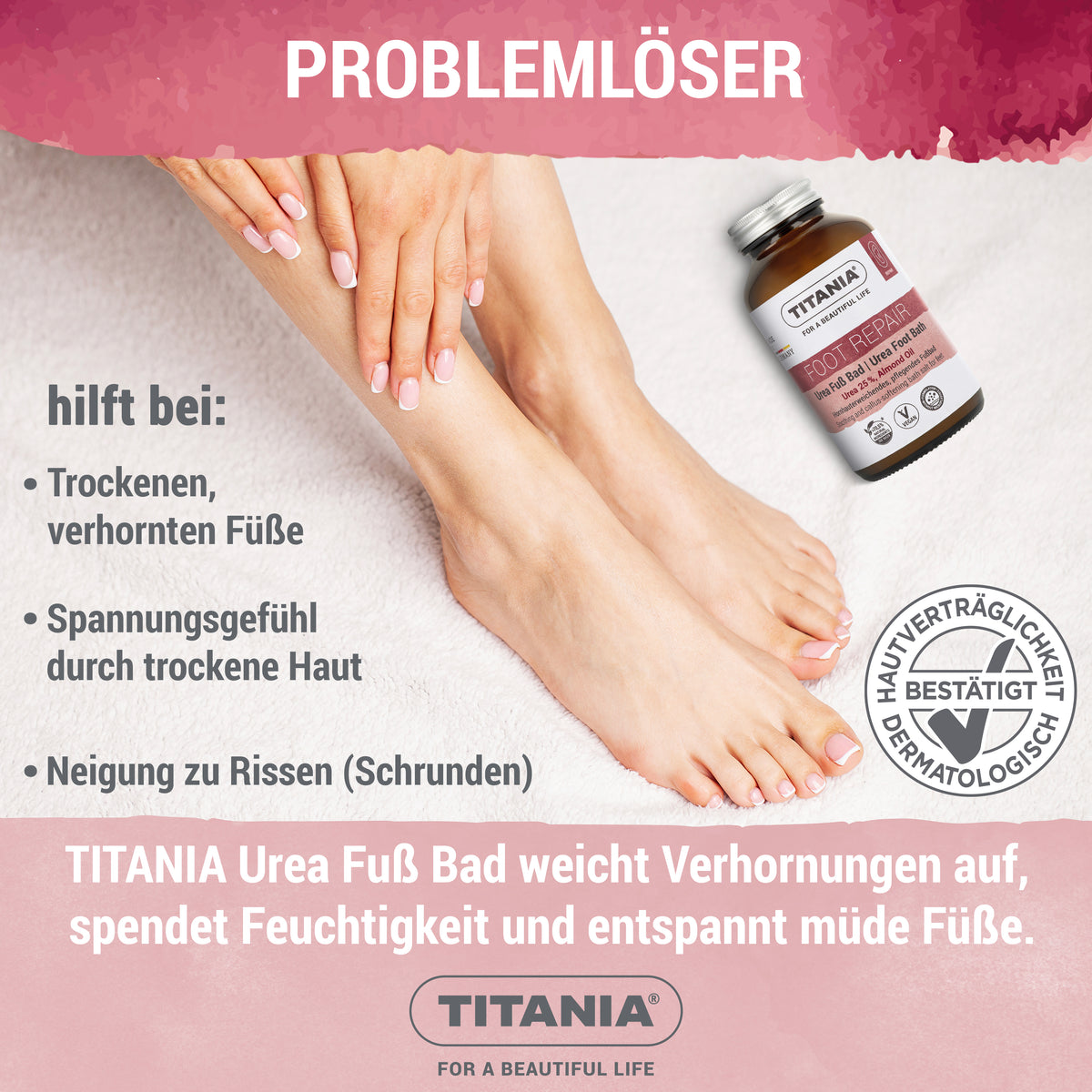 Urea Fußbadesalz, erweicht Hornhaut