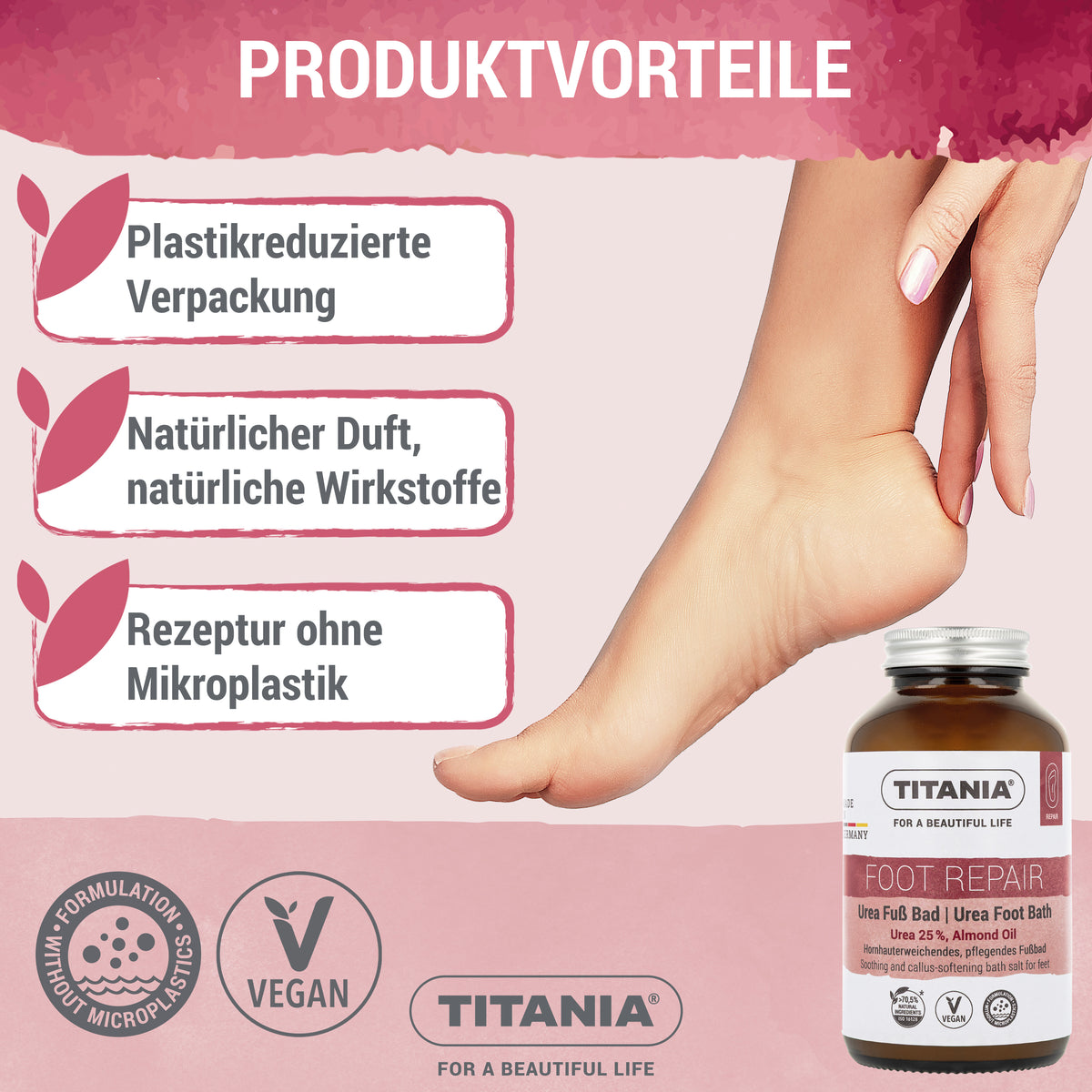 Urea Fußbadesalz, erweicht Hornhaut