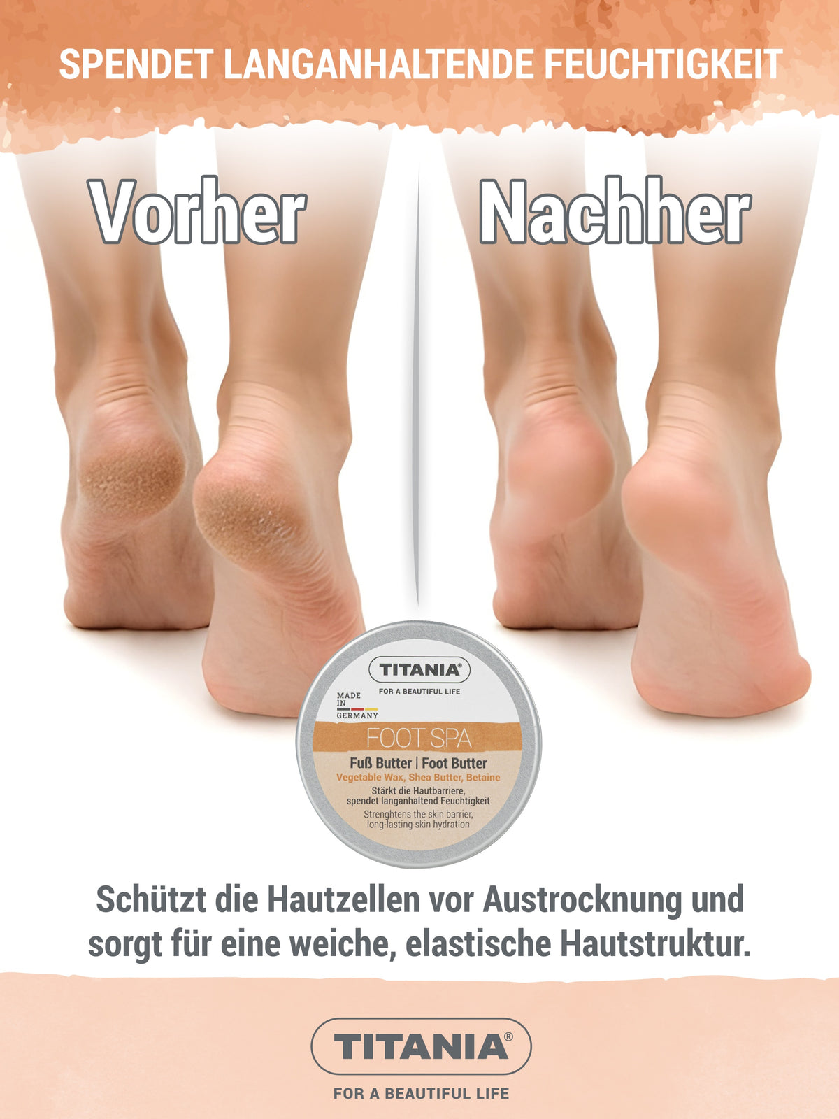 Fuß Butter für trockene Füße