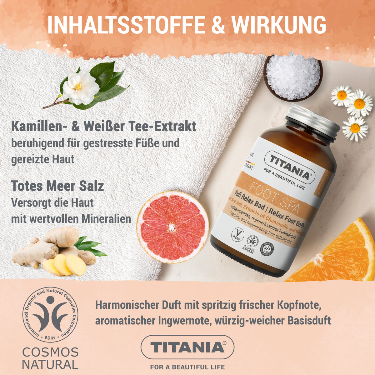 Fußbadesalz mit Kamillen- & Weißem Tee-Extrakt