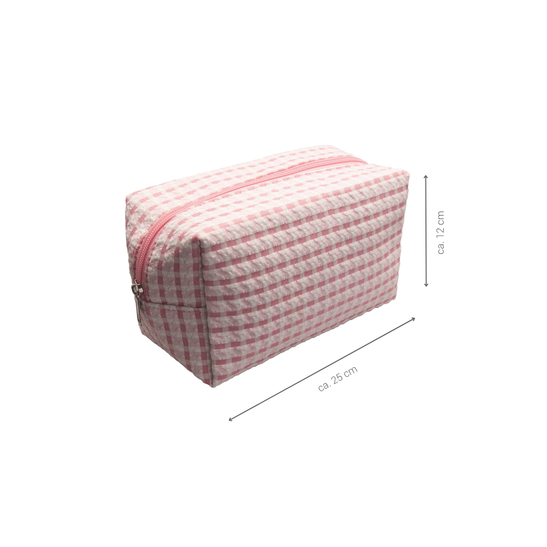 Kosmetiktasche Weiß-Pink